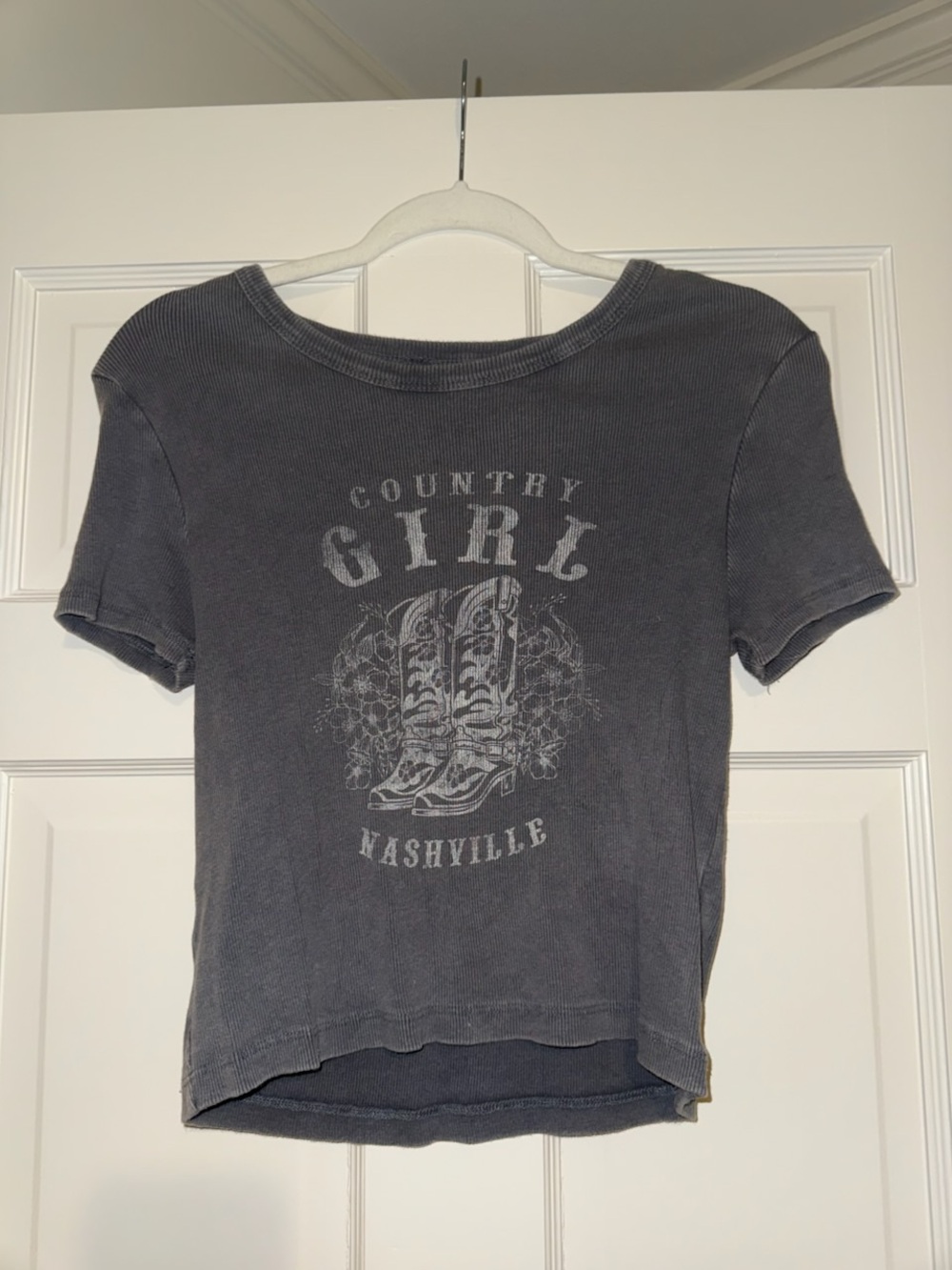 Country Girl Nashville Graphic Tee - Charcoal